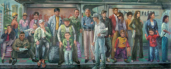 黄文佑《城市》  规格：600×250cm  2004-2011年作